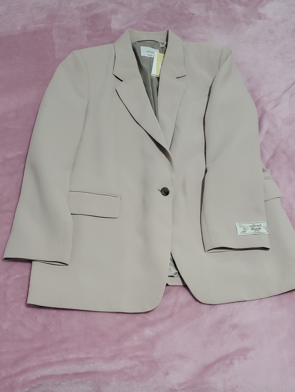 Classic Women's Light Beige Blazer Jacket - Unbranded